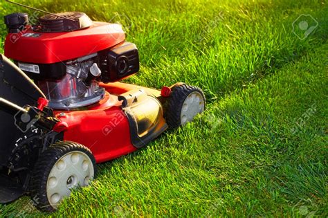 Free download Red Lawn Mower Over Green Grass Background Stock Photo ...