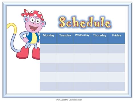 Free Weekly Calendars for Girls