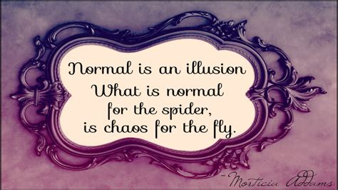 "Normal is an illusion. What is normal for the spider is chaos for the ...