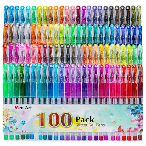 Buy Glitter Gel Pens, 100 Color Glitter Pen Set for Making Cards, 30% ...