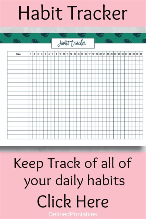 Track all of your habits with this fun leaf print habit tracker ...