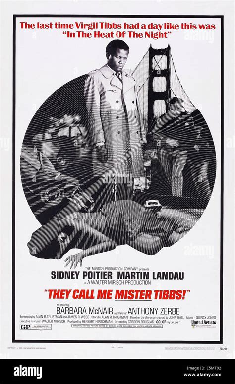 THEY CALL ME MISTER TIBBS!, US poster art, Sidney Poitier, 1970 Stock ...