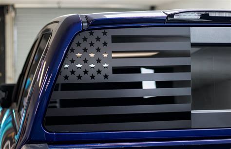 American Flag Rear Driver Window Decal (2016-2019 TITAN XD) - Premium Auto Styling