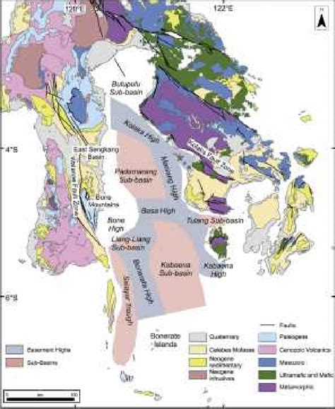 the simplified geology sub-basin of Bone basin (Camplin.D.J et al. 2014 ...