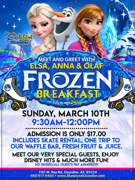 Disney Hits: Frozen Breakfast with Elsa & Anna Skate | Skateland Chandler