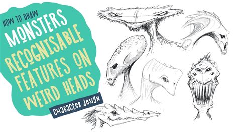 How to draw monsters - Using recognisable elements on weird head shapes ...