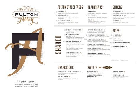 Menus | Fulton Alley