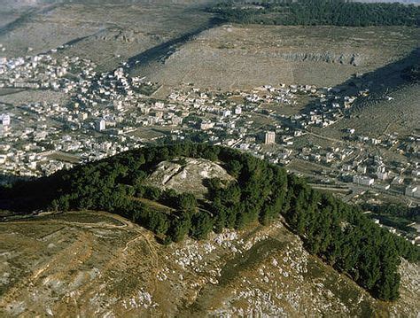 ruins of Mount Gerizim, Nablus, ancient Shechem, in the valley below | Shechem, Holy land, The ...