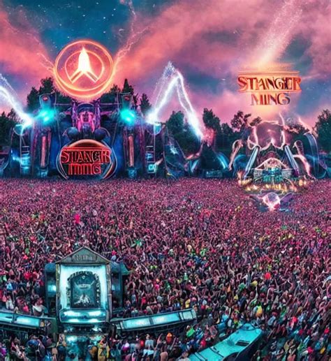 Tomorrowland mainstage 2024, stranger things theme | Stable Diffusion