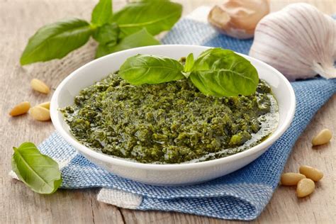 Pesto sauce ingredients stock image. Image of ingredients - 57269079