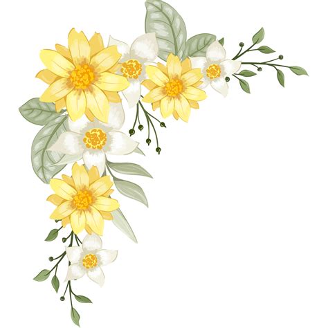 Yellow Flower Arrangement with watercolor style 15739161 PNG