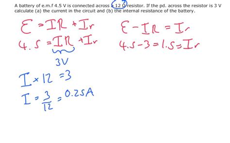 Internal Resistance Formula Physics