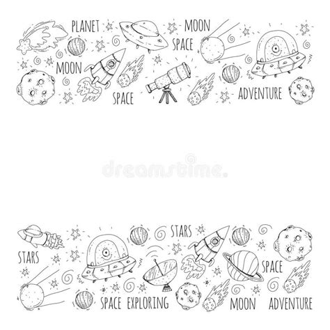 Space Vector Illustration. Science, Technology Pattern. Rocket and Spaceships. Stock Vector ...