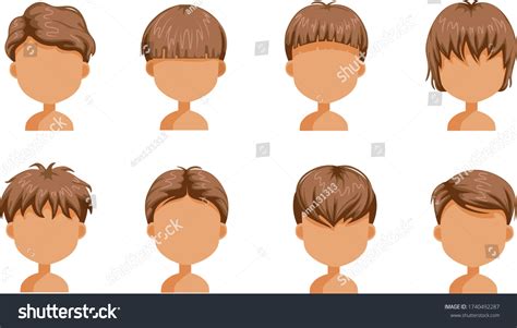 Boy Hair Set Face Little Boy Stock Vector (Royalty Free) 1740492287 | Shutterstock