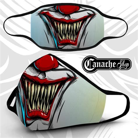 Evil Clown Face Mask from CanacheShop in 2021 | Clown faces, Evil clowns, Face mask