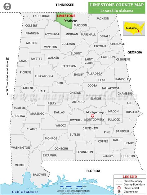 Limestone County Map, Alabama | Where is Limestone County