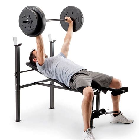 Competitor Pro Home Gym Standard Adjustable Weight Bench with 80 Pound ...