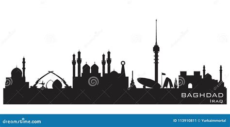 Baghdad Iraq City Skyline Vector Silhouette Stock Vector - Illustration ...