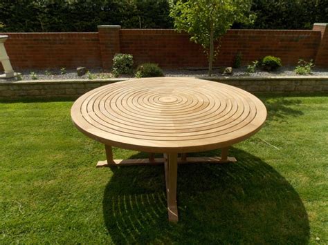 Teak round table with 3 benches - Teak Garden Furniture Outlet