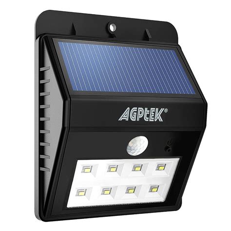 AGPtek Solar lights Bright 8 LED Solar Powered Led Security Lights with ...