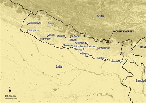 Map of Mount Everest - World Maps Enviro-Map.com