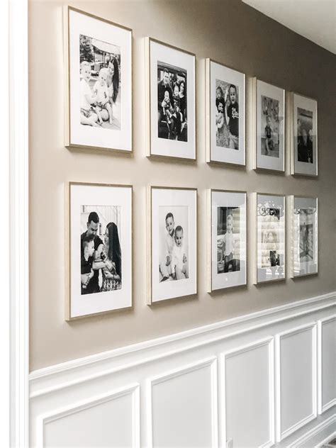 Gallery Wall with Gold Frames to Add a Touch of Glam