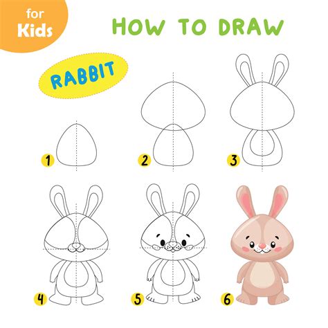 How To Draw A Cartoon Bunny Step By Step For Kids