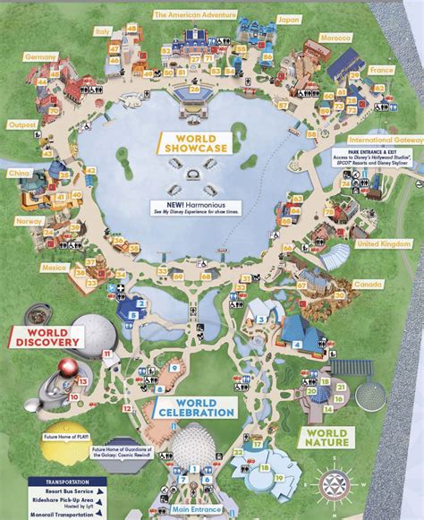 Theme Park Brochures Walt Disney World Epcot Map 2023 - Theme Park Brochures