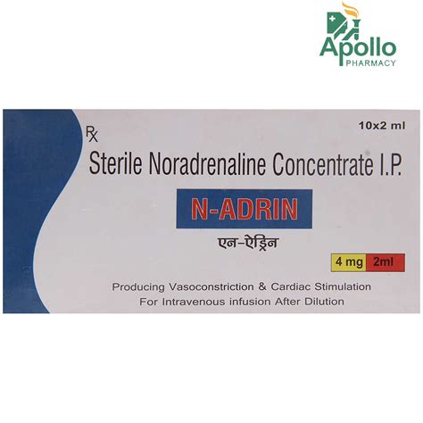 N-Adrin 4mg/2ml Injection Price, Uses, Side Effects, Composition ...