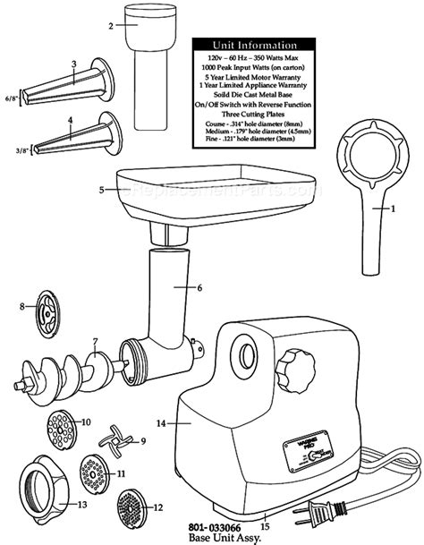 Waring Meat Grinder | MG855 | eReplacementParts.com