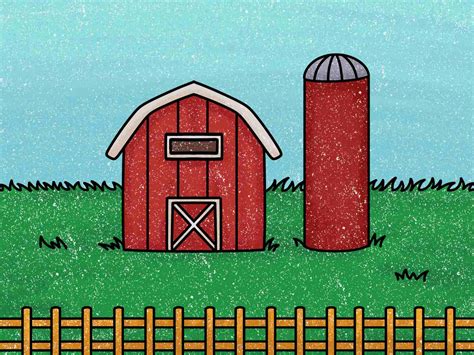 Farm Drawing (easy) - HelloArtsy