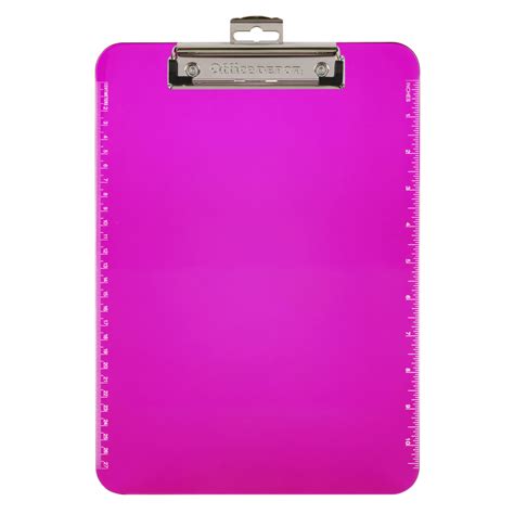 Plastic Clipboard, 8 1/2" x 11", Neon Pink | OfficeSupply.com