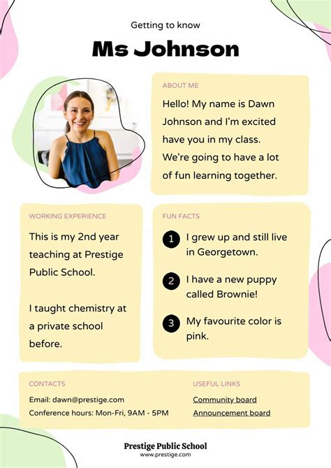 Colorful Meet the Teacher Introduction | Poster Template - Piktochart