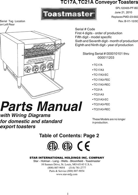 Toastmaster Toaster Tc17A Users Manual C_TC17A_TC21A_ _SPL122405 PF BD