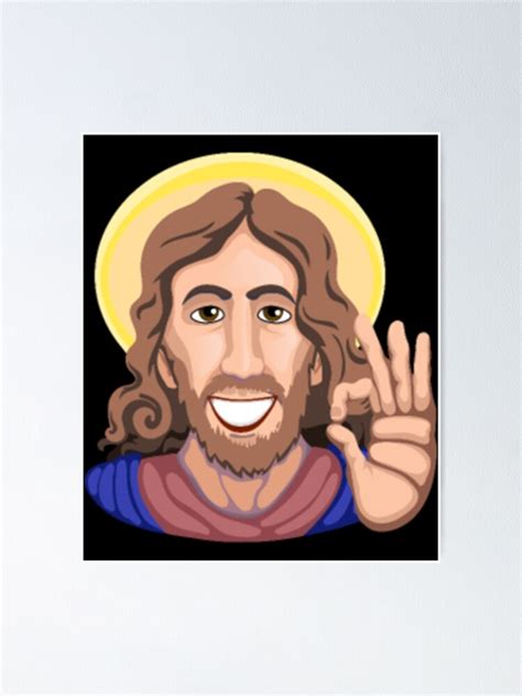 "Jesus Clip Art Smiling Jesus OK Jesus Clipart" Poster for Sale by ...