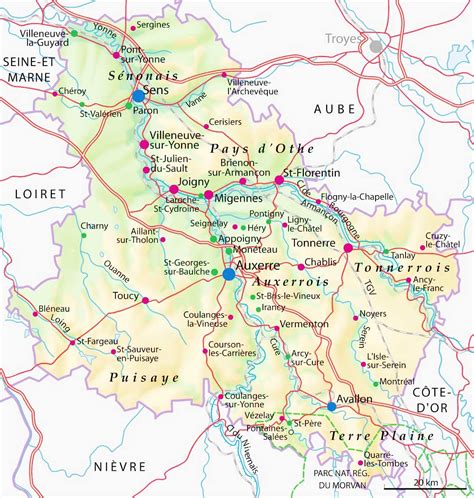 Carte Département Yonne ≡ Voyage - Carte - Plan