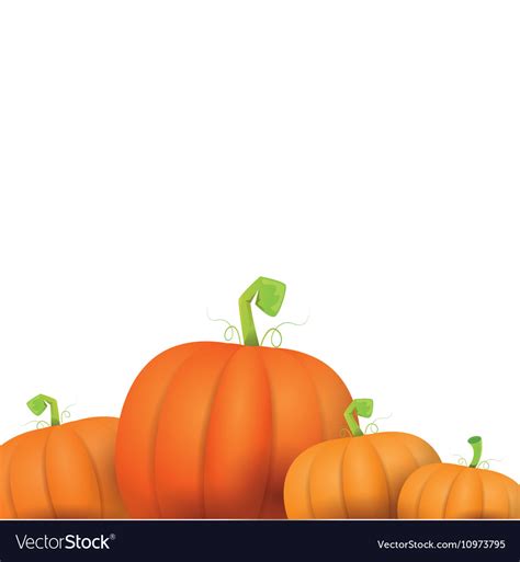 Autumn pumpkins border design template Royalty Free Vector