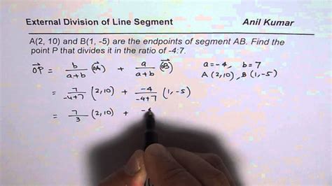 Find Coordinate Point for External Division of Line Segment by Section ...