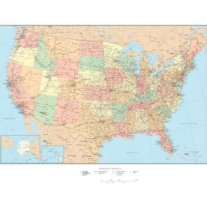 Advantus Laminated USA Wall Map - AVT97643 - Shoplet.com