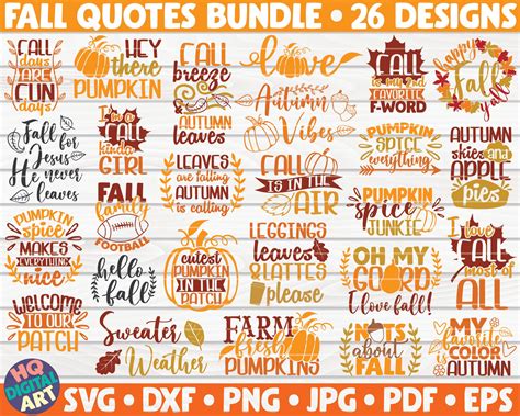 Fall Quotes SVG Bundle / 26 Designs / Free Commercial Use / - Etsy