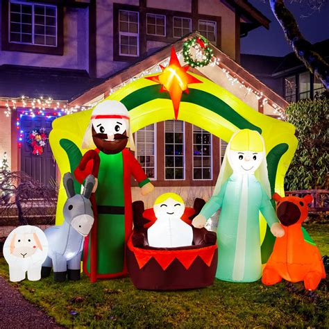 Snapklik.com : 7.5 FT Christmas Inflatable Nativity Scene Decorations Outdoor Christmas ...
