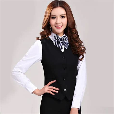 Office Lady waistcoat women plus size Business Career Ladies Vest Work ...