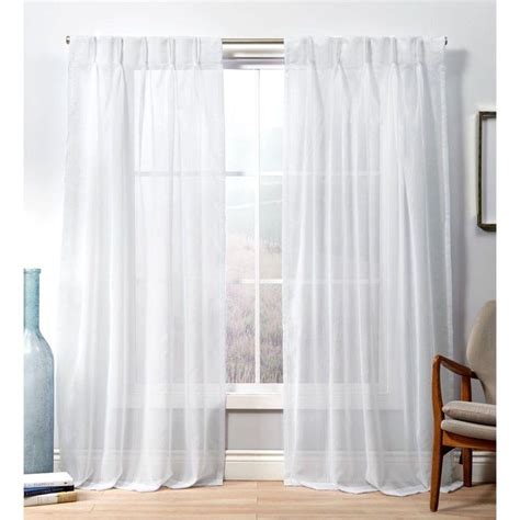 EXCLUSIVE HOME Penny Winter White Solid Sheer Triple Pinch Pleat ...