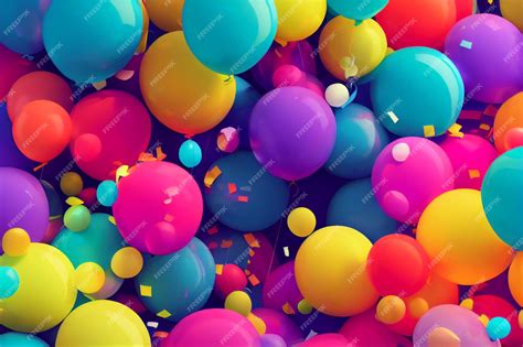 Premium Photo | Wallpaper background of a birthday colorful balloons ...