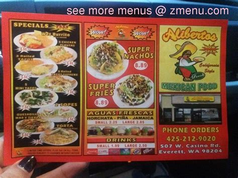 Online Menu of Alibertos Mexican food Restaurant, Everett, Washington ...