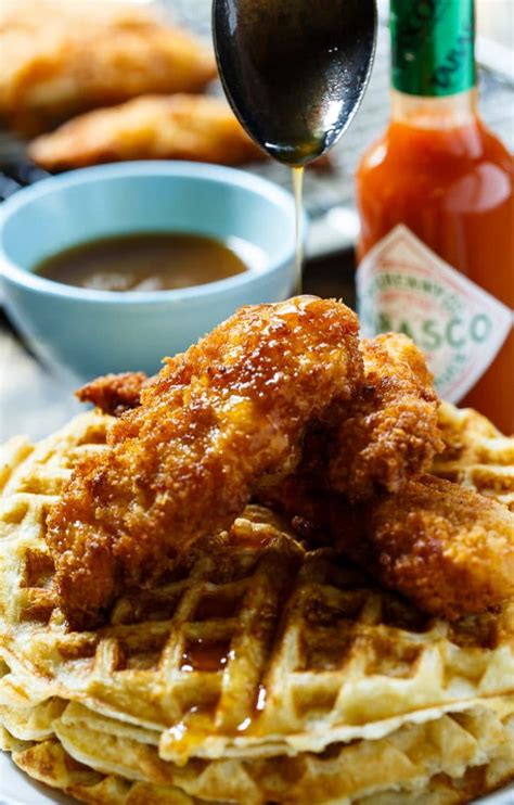 Spicy Chicken and Waffles Recipe | AllFreeCopycatRecipes.com