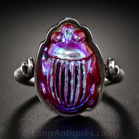 Favrile Tiffany Glass Scarab Ring