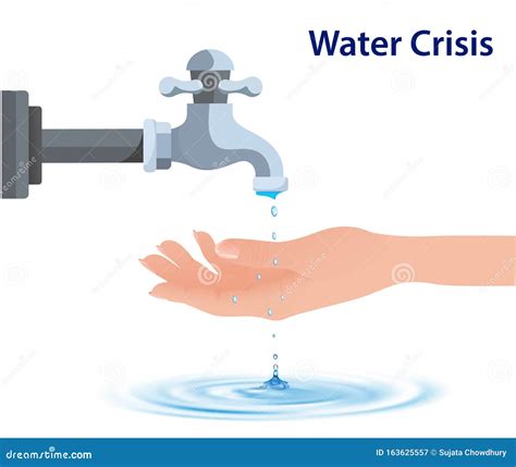 Vector Illustration of Water Crisis in Earth by Human Stock Vector - Illustration of blue ...