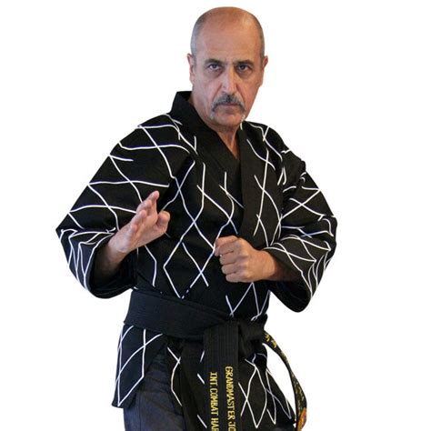 #11-85KT Hapkido Uniform - Black with White Diamond Pattern Top