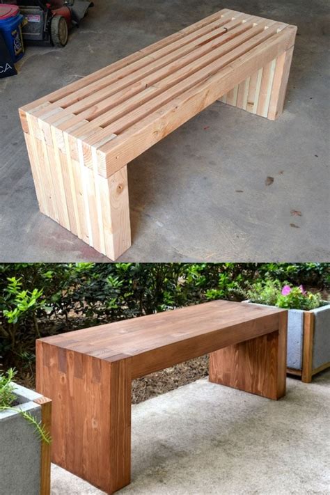 21 Gorgeous Easy DIY Benches (Indoor & Outdoor!) - A Piece Of Rainbow Diy Wood Bench, Outdoor ...